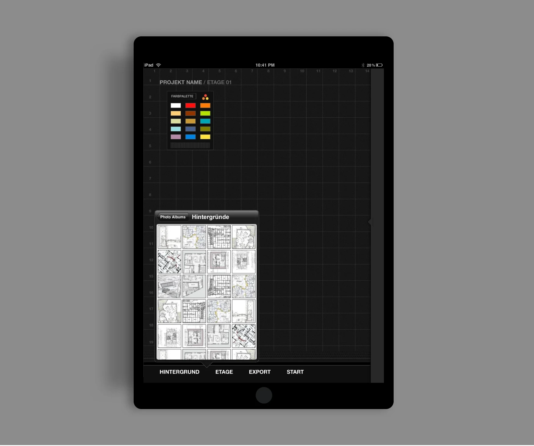 iPad mit der Raumplaner App