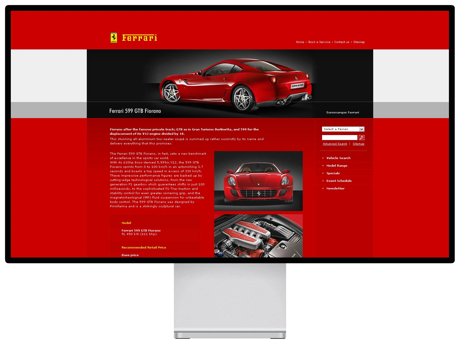 Webite Auto Händler Ferrari, Brisbane 599 GTO