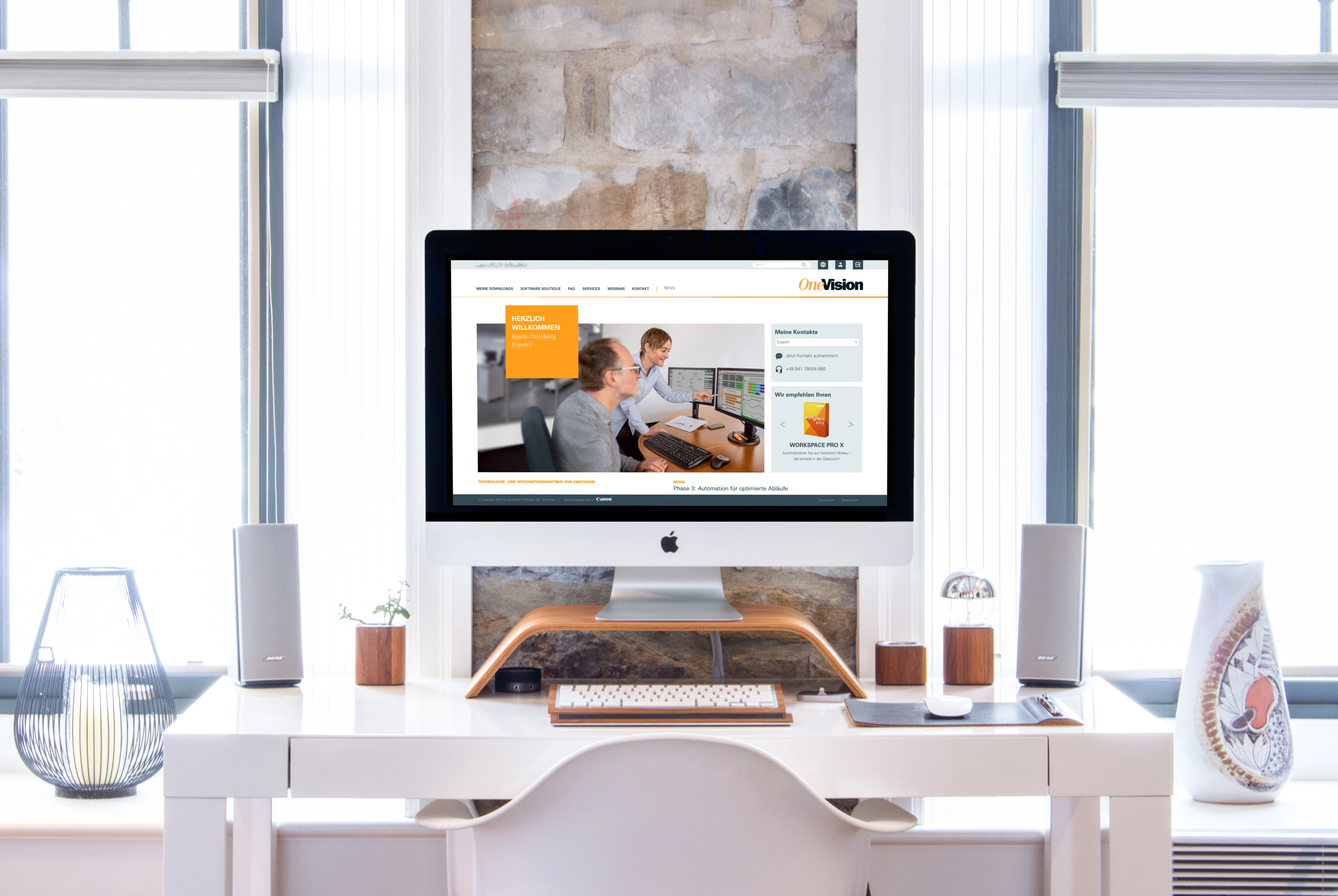 Entwicklung individuelles Kundenportal, Startseite auf dem iMac