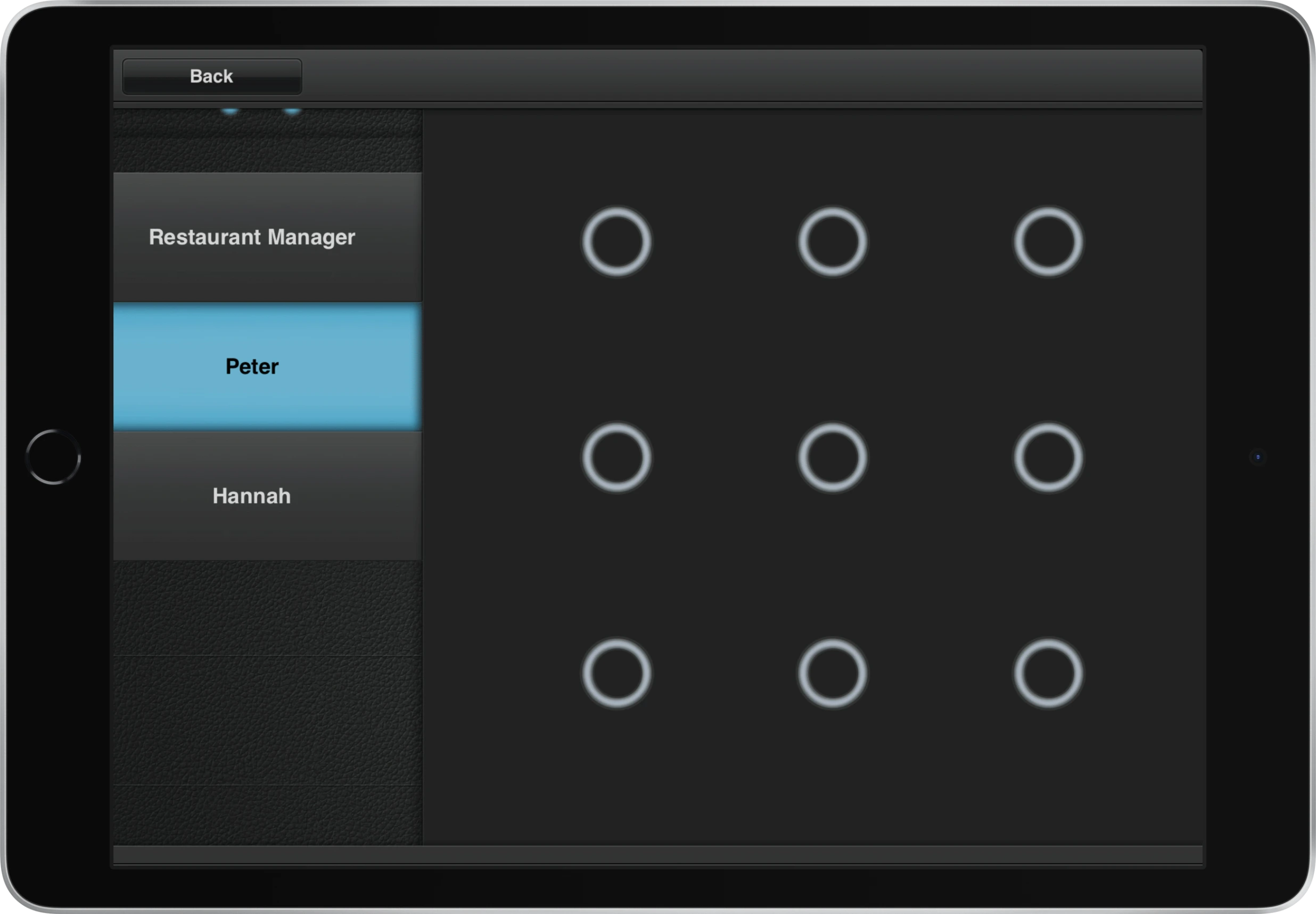 iPad App Kassensystem Anmeldung